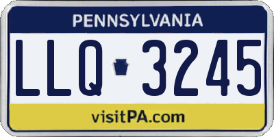 PA license plate LLQ3245