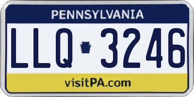 PA license plate LLQ3246