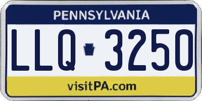 PA license plate LLQ3250