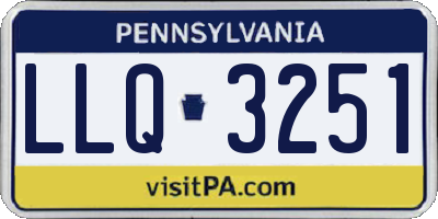 PA license plate LLQ3251
