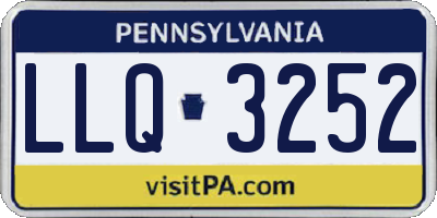 PA license plate LLQ3252