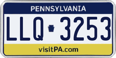 PA license plate LLQ3253