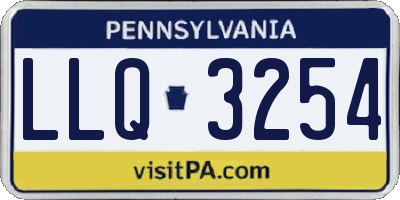 PA license plate LLQ3254
