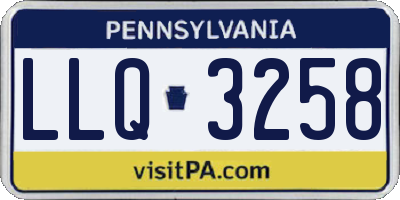 PA license plate LLQ3258