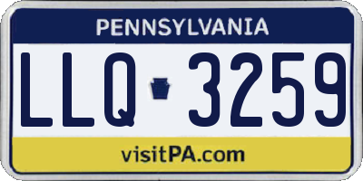 PA license plate LLQ3259