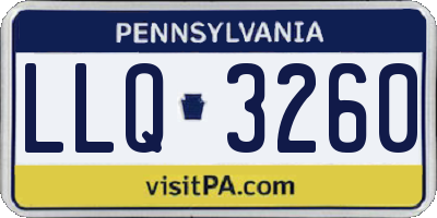 PA license plate LLQ3260