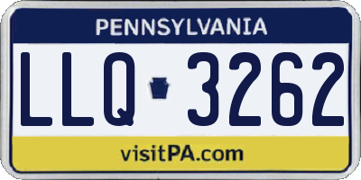 PA license plate LLQ3262