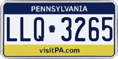 PA license plate LLQ3265