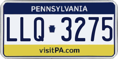 PA license plate LLQ3275