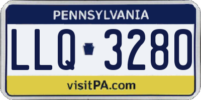 PA license plate LLQ3280