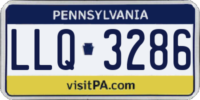 PA license plate LLQ3286