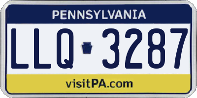 PA license plate LLQ3287