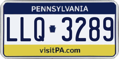 PA license plate LLQ3289