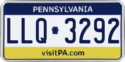 PA license plate LLQ3292