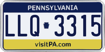PA license plate LLQ3315