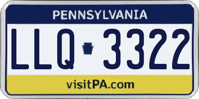 PA license plate LLQ3322