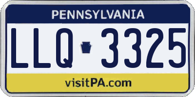 PA license plate LLQ3325