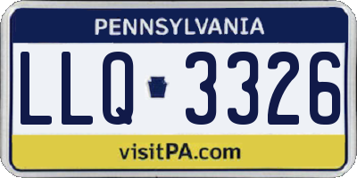 PA license plate LLQ3326