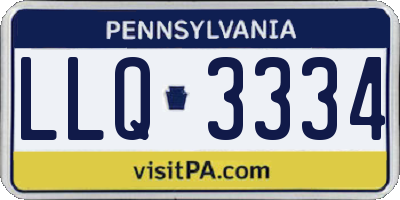 PA license plate LLQ3334