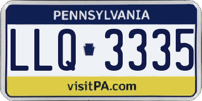 PA license plate LLQ3335