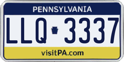 PA license plate LLQ3337