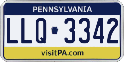 PA license plate LLQ3342