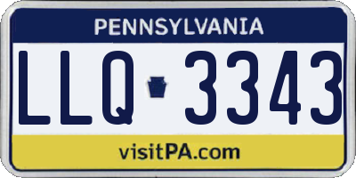 PA license plate LLQ3343