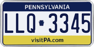 PA license plate LLQ3345