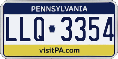 PA license plate LLQ3354