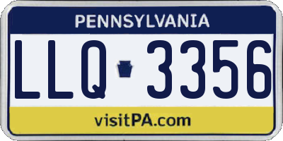 PA license plate LLQ3356