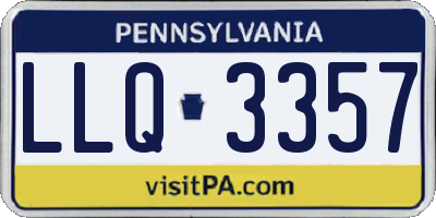 PA license plate LLQ3357
