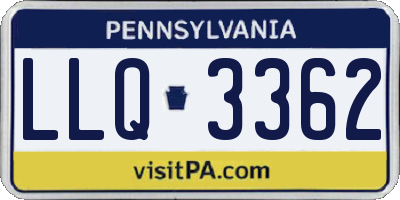 PA license plate LLQ3362