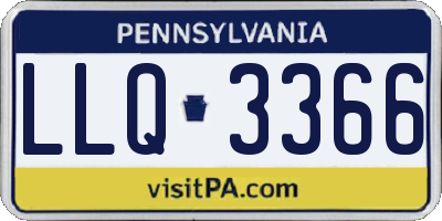 PA license plate LLQ3366
