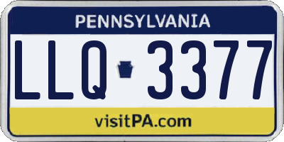 PA license plate LLQ3377