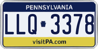PA license plate LLQ3378