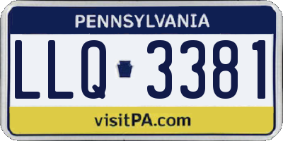 PA license plate LLQ3381