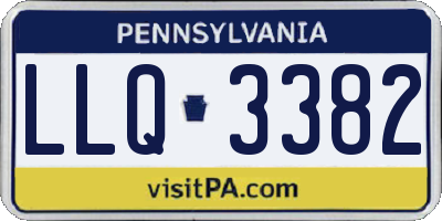 PA license plate LLQ3382