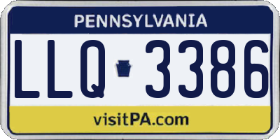 PA license plate LLQ3386