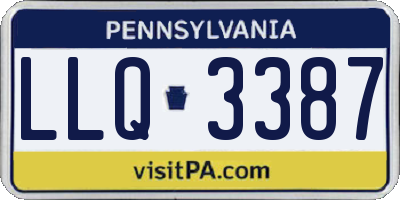 PA license plate LLQ3387