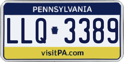 PA license plate LLQ3389