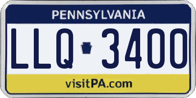 PA license plate LLQ3400