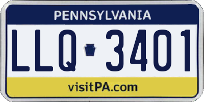 PA license plate LLQ3401