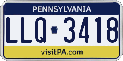 PA license plate LLQ3418