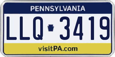 PA license plate LLQ3419