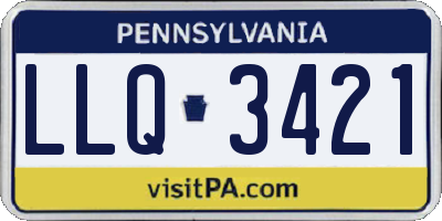 PA license plate LLQ3421