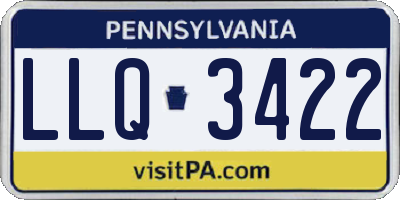 PA license plate LLQ3422