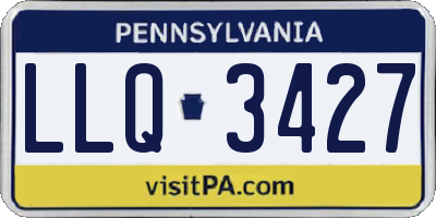 PA license plate LLQ3427