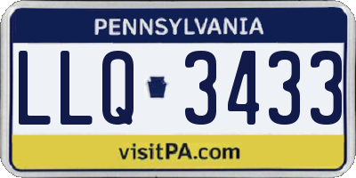 PA license plate LLQ3433