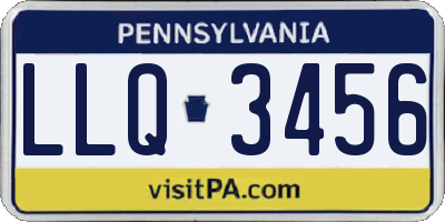 PA license plate LLQ3456