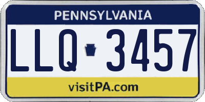 PA license plate LLQ3457